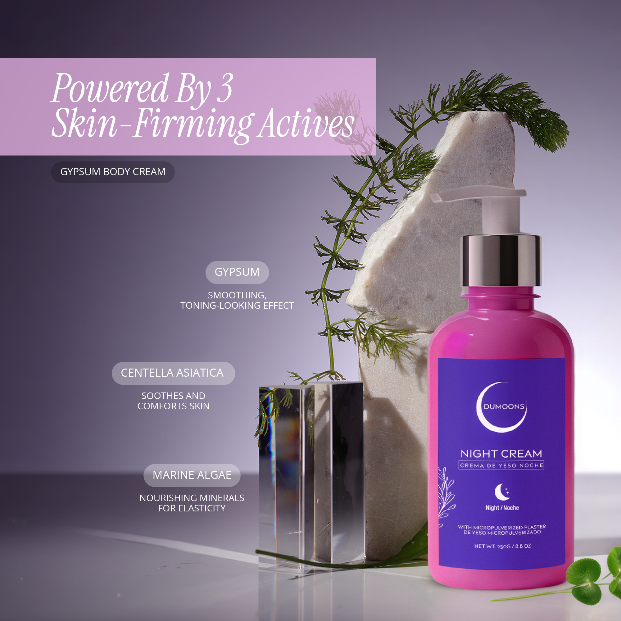 Firming Body Night Cream – Gypsum, Seaweed & Centella Asiatica, 8.8 oz