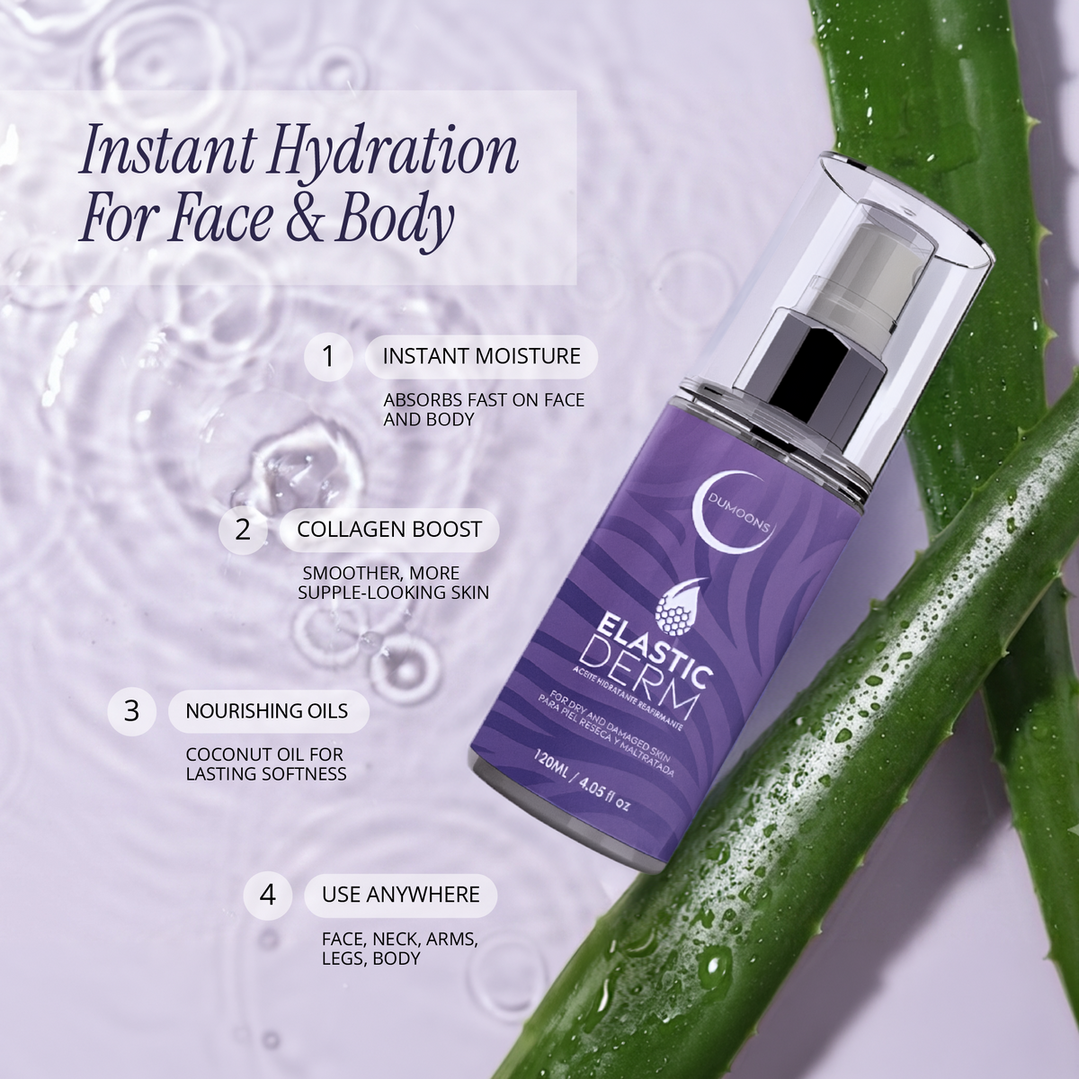 Collagen Face & Body Oil Spray – Coconut Oil & Vitamin E, Travel Size