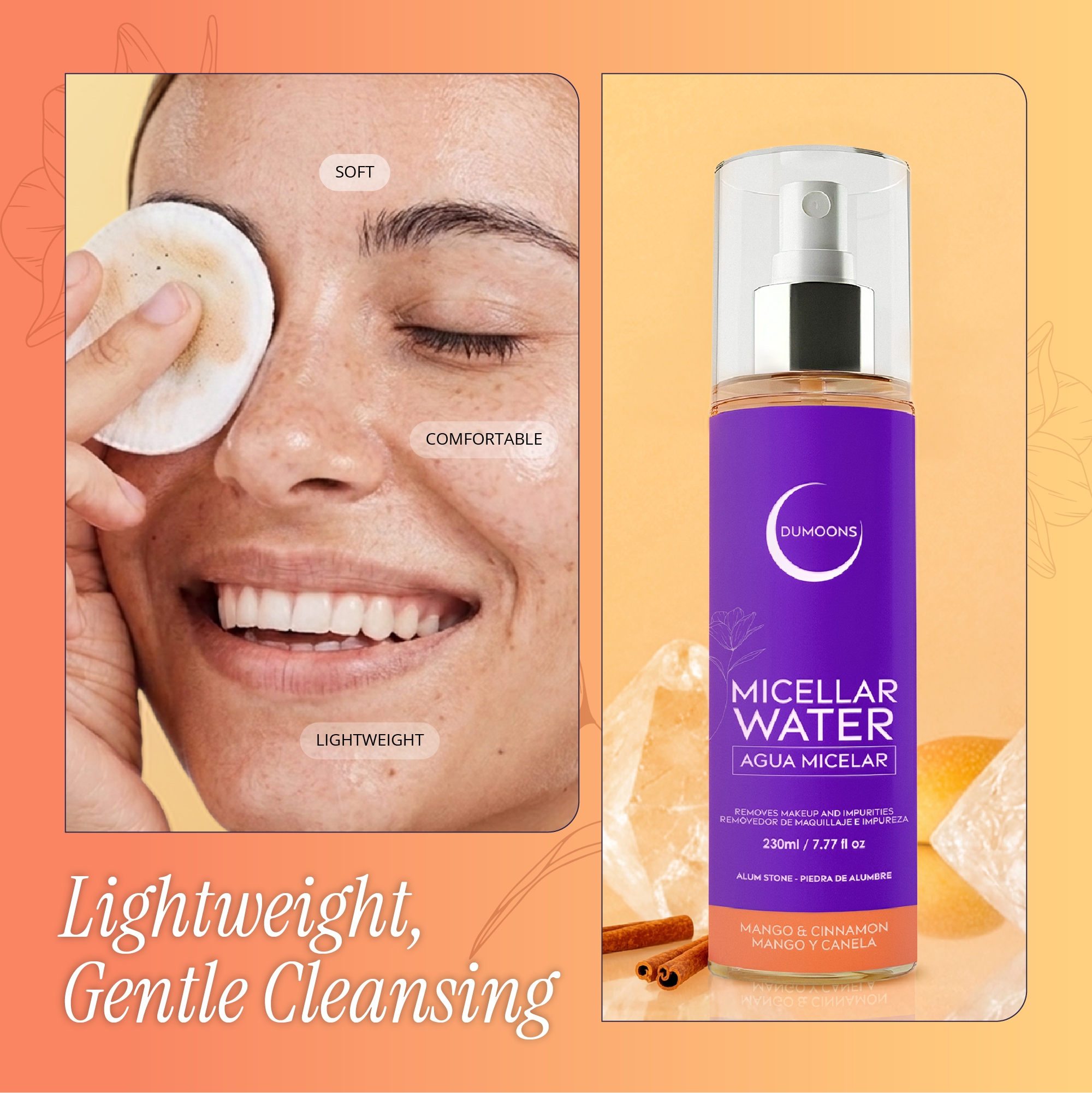 Micellar Water Makeup Remover – Alum Stone Infused, 7.7 oz