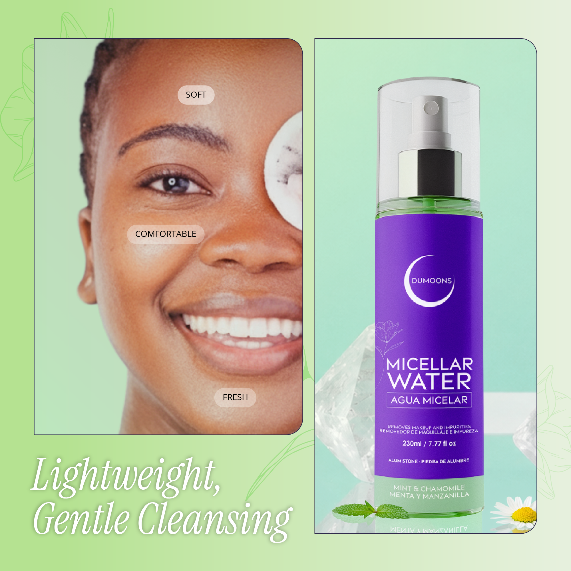 Micellar Water Makeup Remover – Alum Stone Infused, 7.7 oz