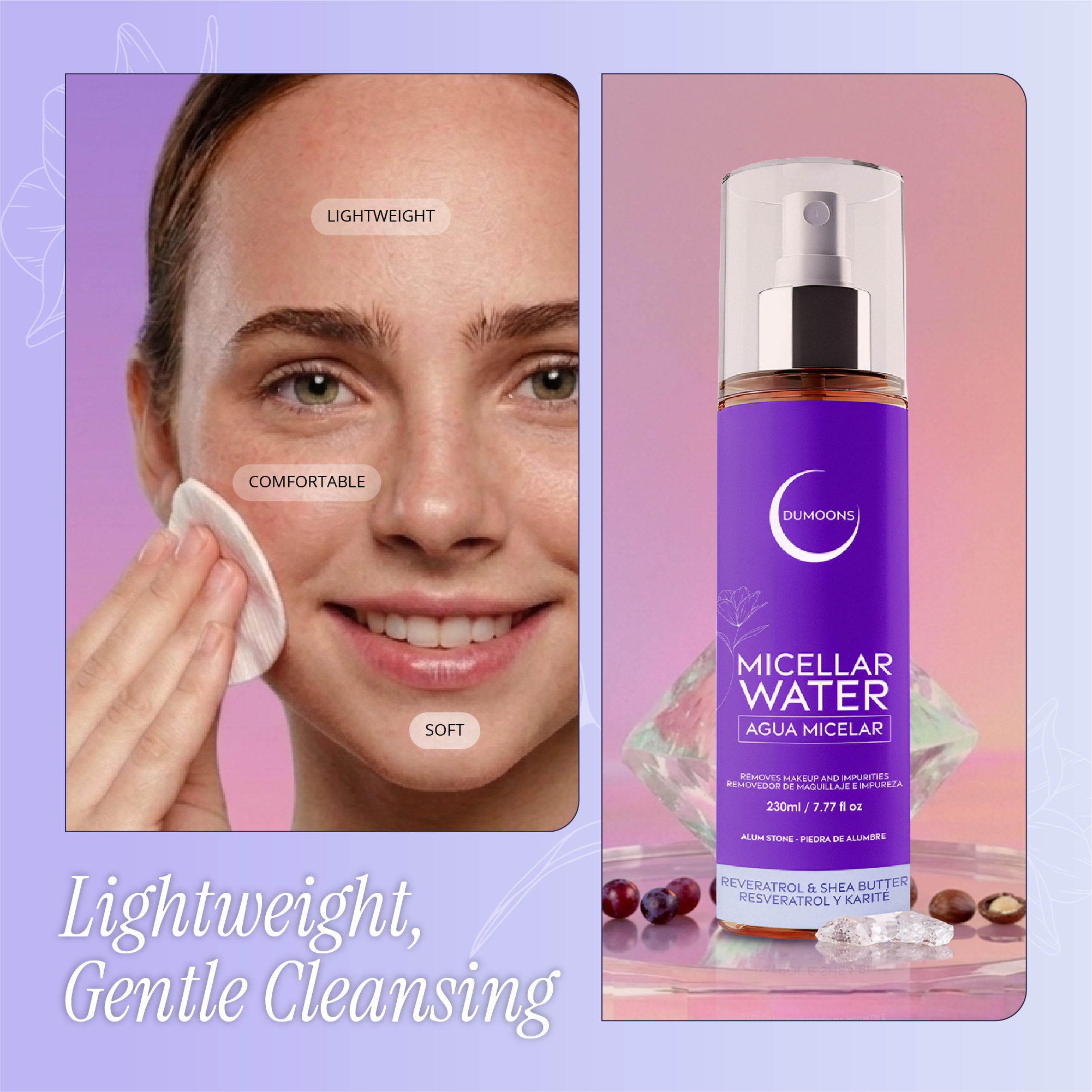 Micellar Water Makeup Remover – Alum Stone Infused, 7.7 oz