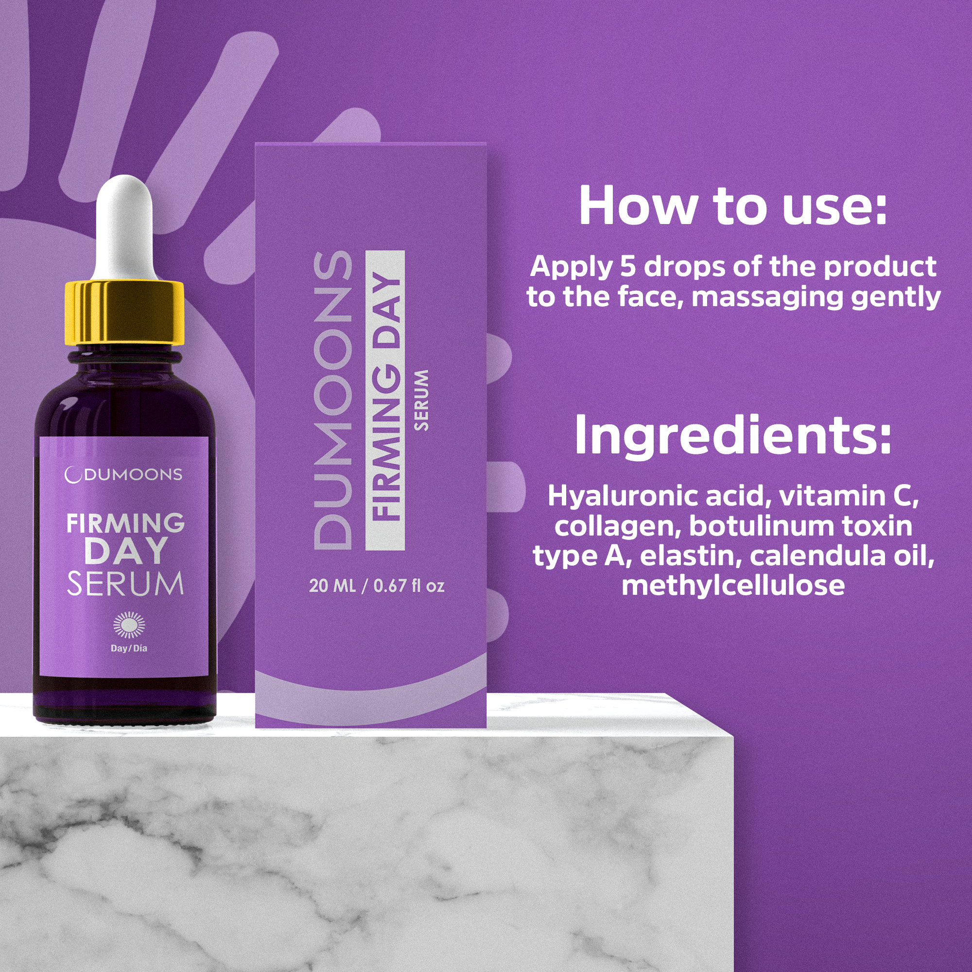 Anti-Aging Day Serum, Facial Serum with Hyaluronic Acid, Collagen, Vitamin C & Calendula Oil, Lightweight Hydrating Serum for Face, Daily Skin Care for Women & Men, 0.67 fl oz
