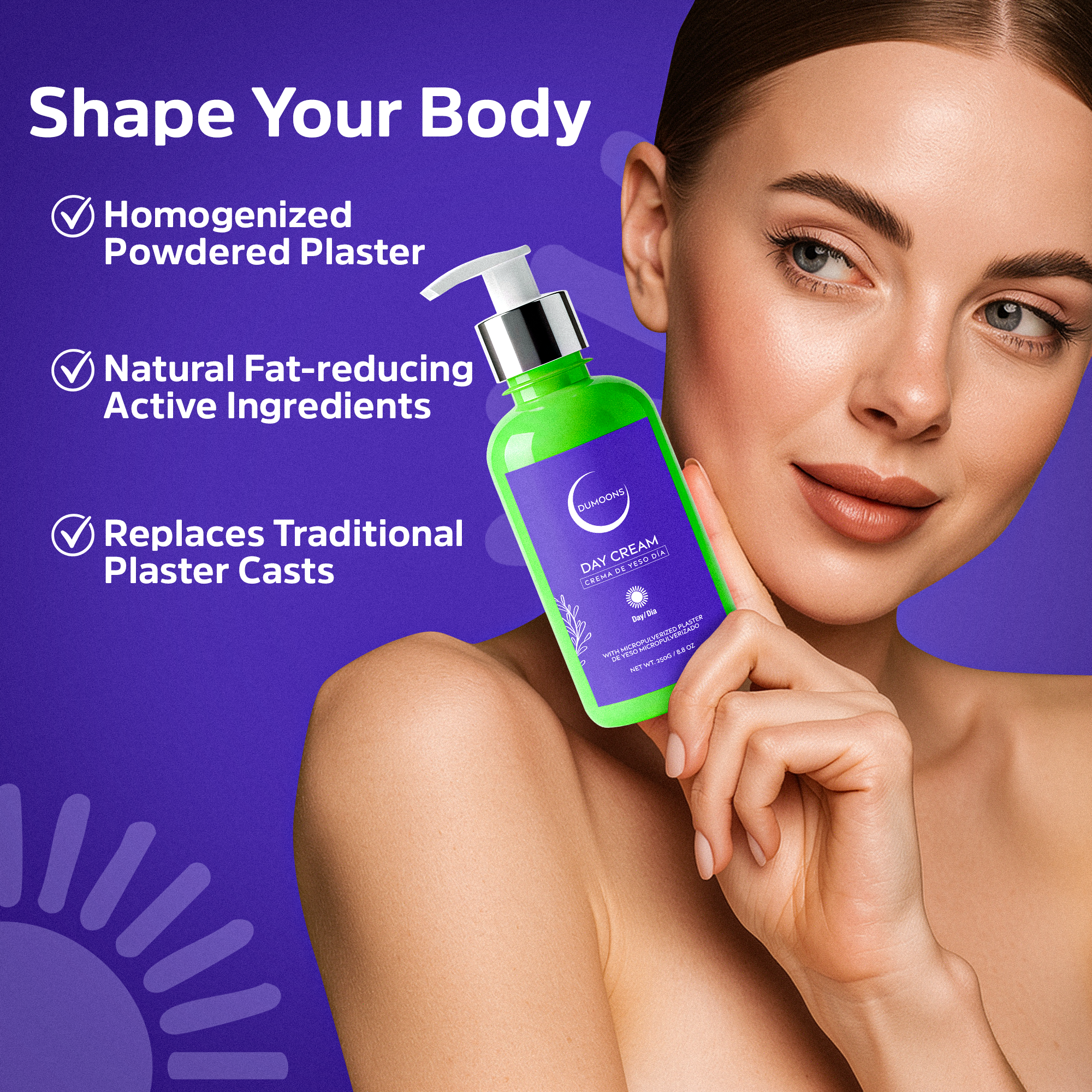Gypsum Body Cream, Firming Body Moisturizer for Women & Men, Smoothing Body Care Cream for Abdomen, Hips & Buttocks, Targeted Daily Body Care, 8.8 oz
