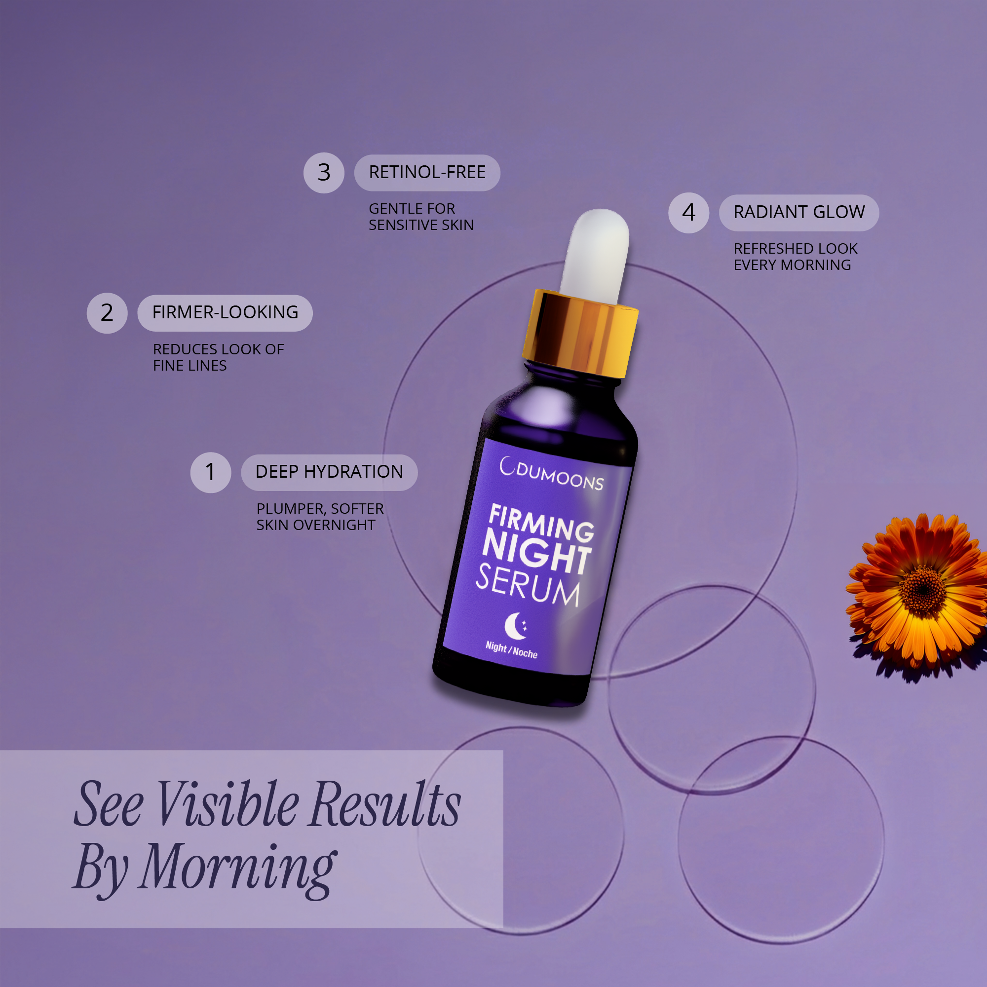 Anti-Aging Night Serum – Hyaluronic Acid, Collagen & Vitamin C, 0.67 fl oz