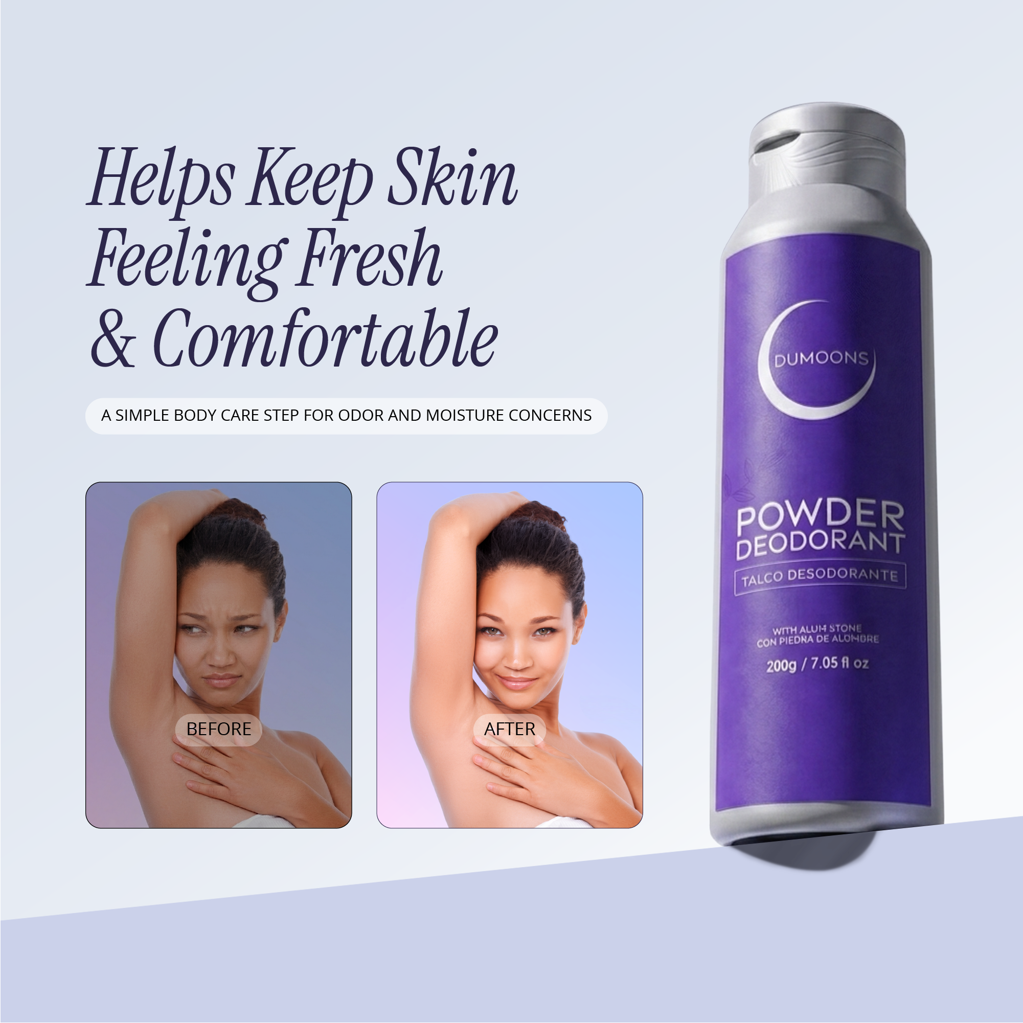 Deodorant Body & Foot Powder – Zinc Oxide & Micronized Alum, Travel Size
