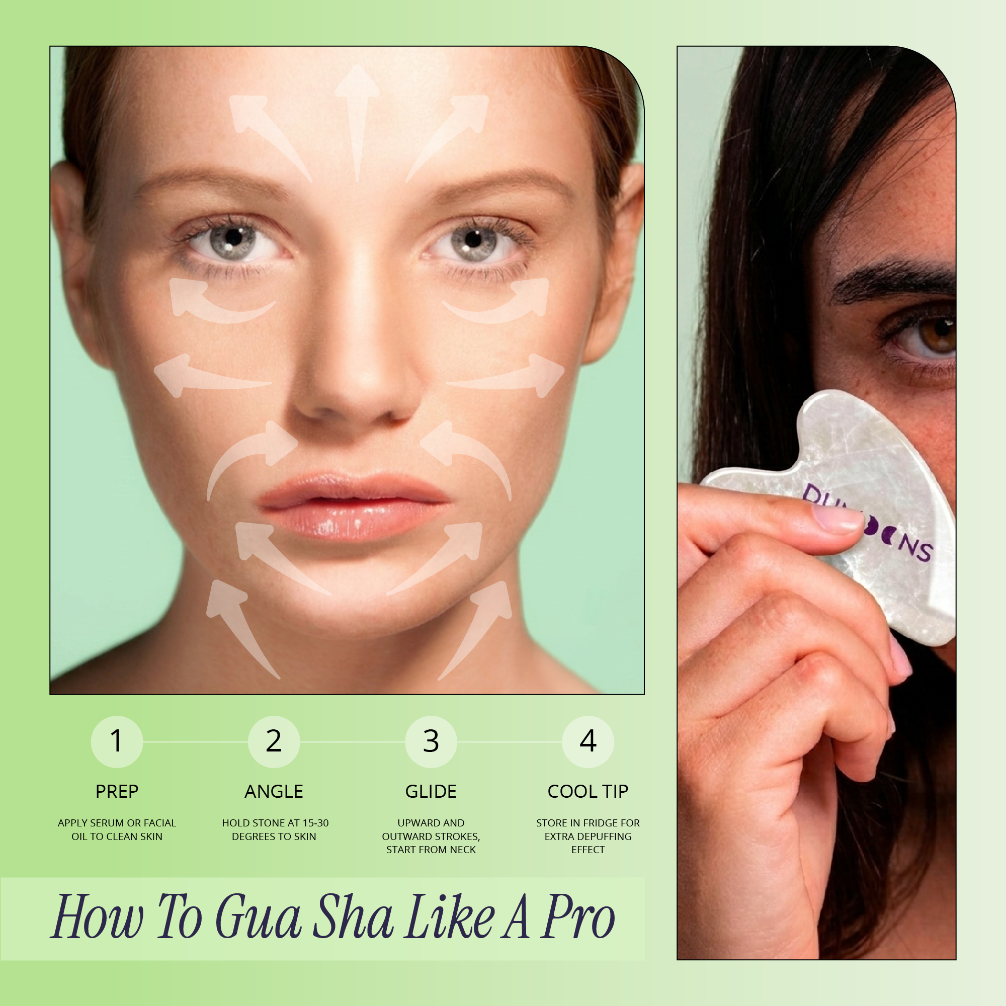 Jade Gua Sha Facial Tool – Depuffing, Sculpting & Lymphatic Drainage
