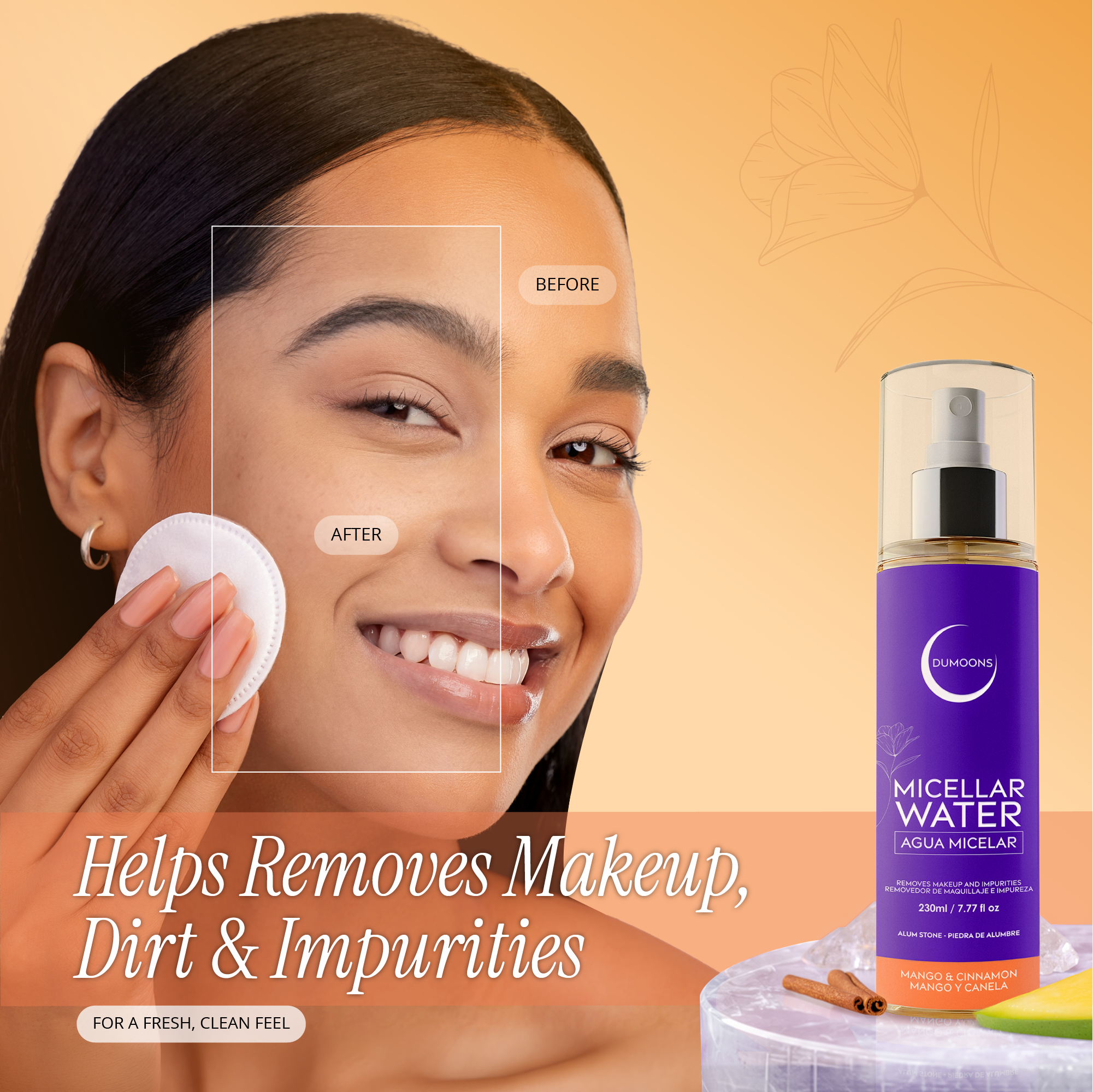 Micellar Water Makeup Remover – Alum Stone Infused, 7.7 oz