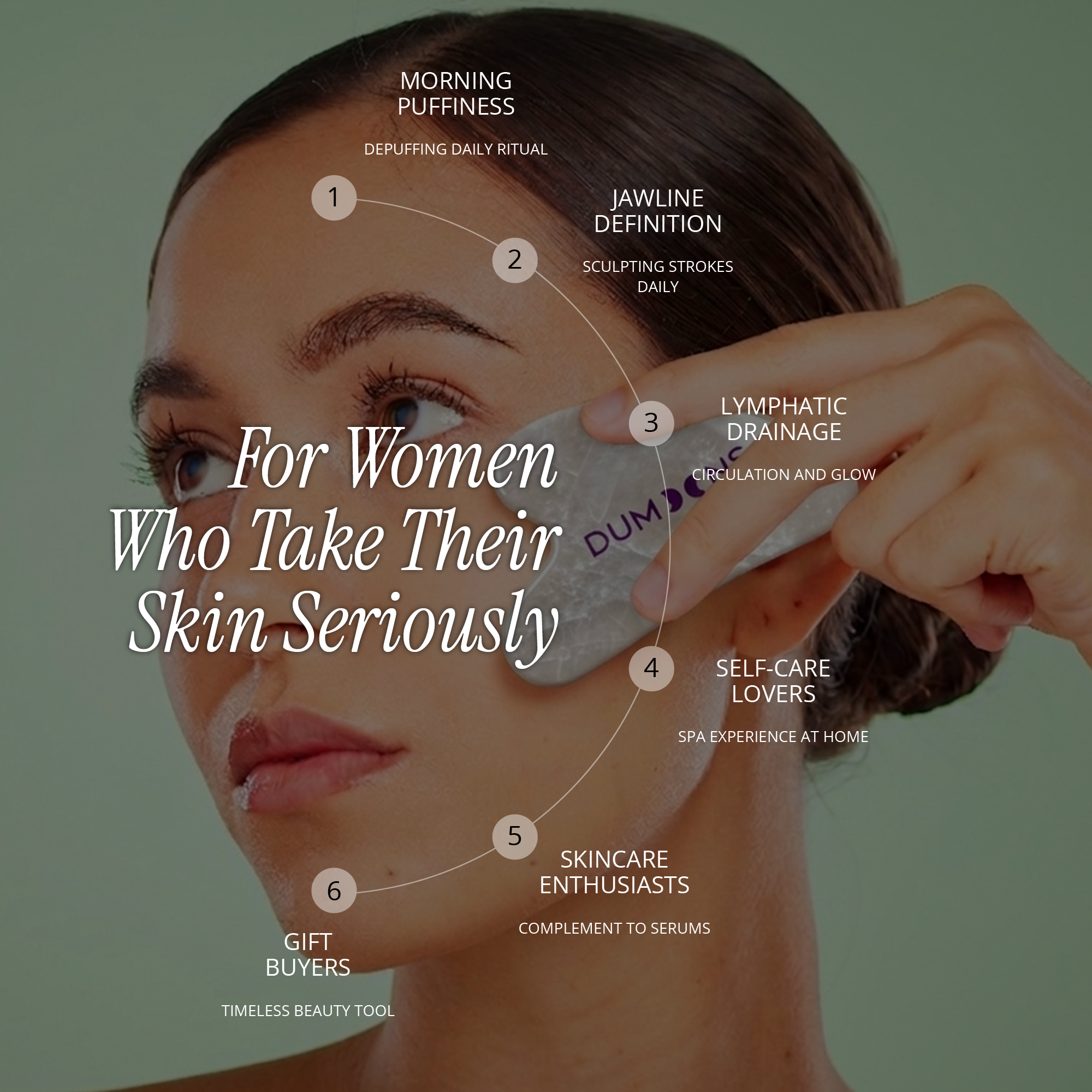 Jade Gua Sha Facial Tool – Depuffing, Sculpting & Lymphatic Drainage