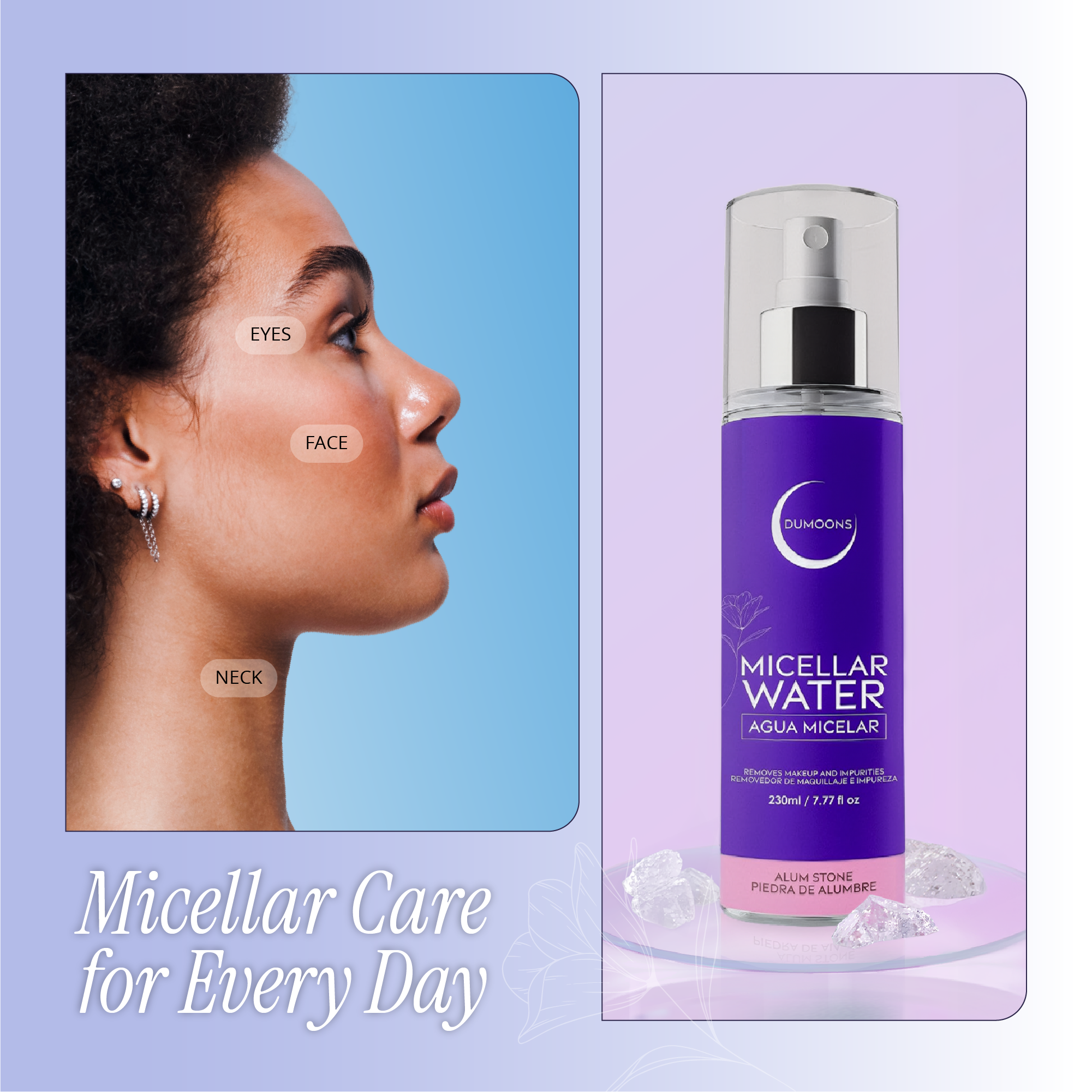 Micellar Water Makeup Remover – Alum Stone Infused, 7.7 oz
