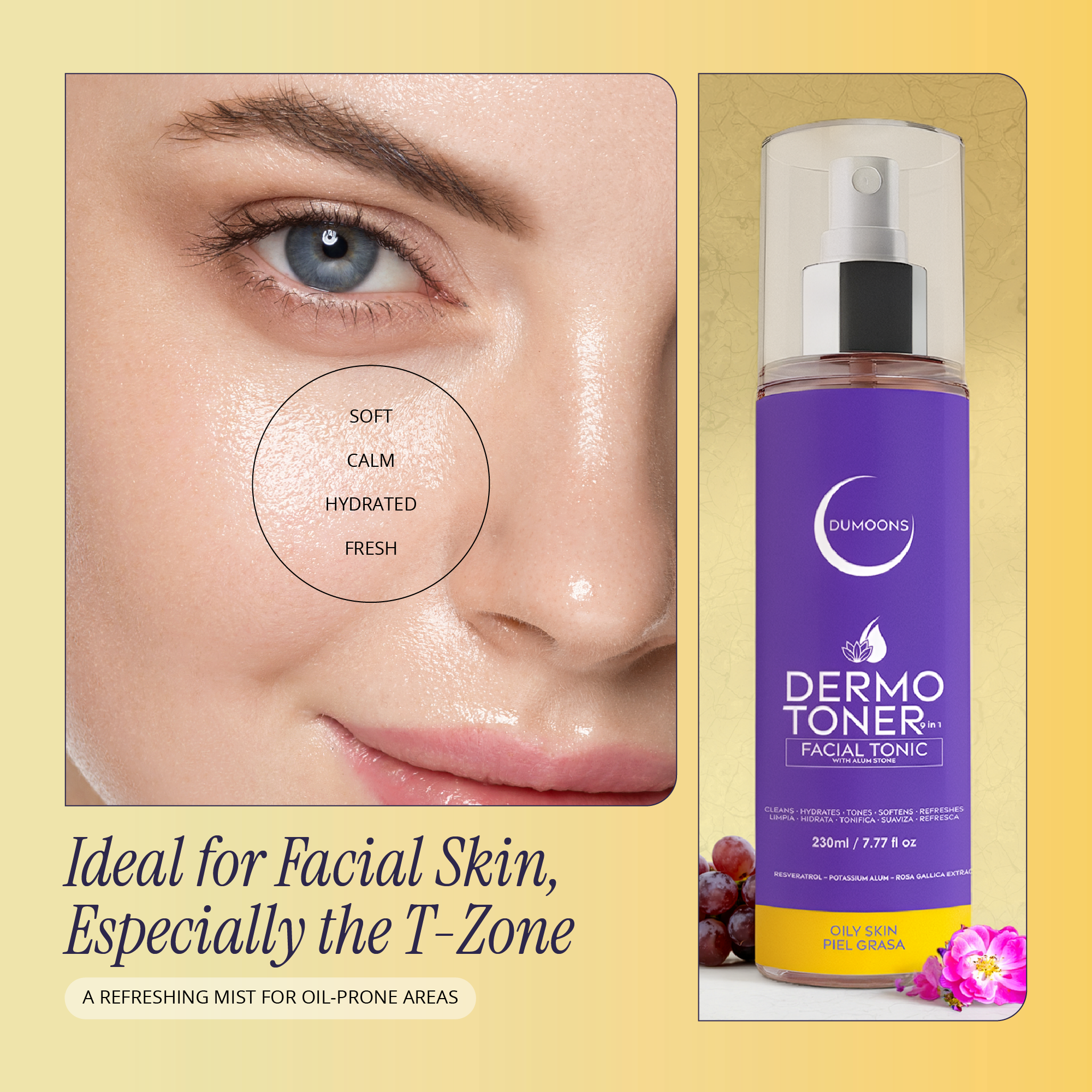 9-in-1 Hydrating Face Mist Toner – Alum Stone Infused, 6.7 fl oz