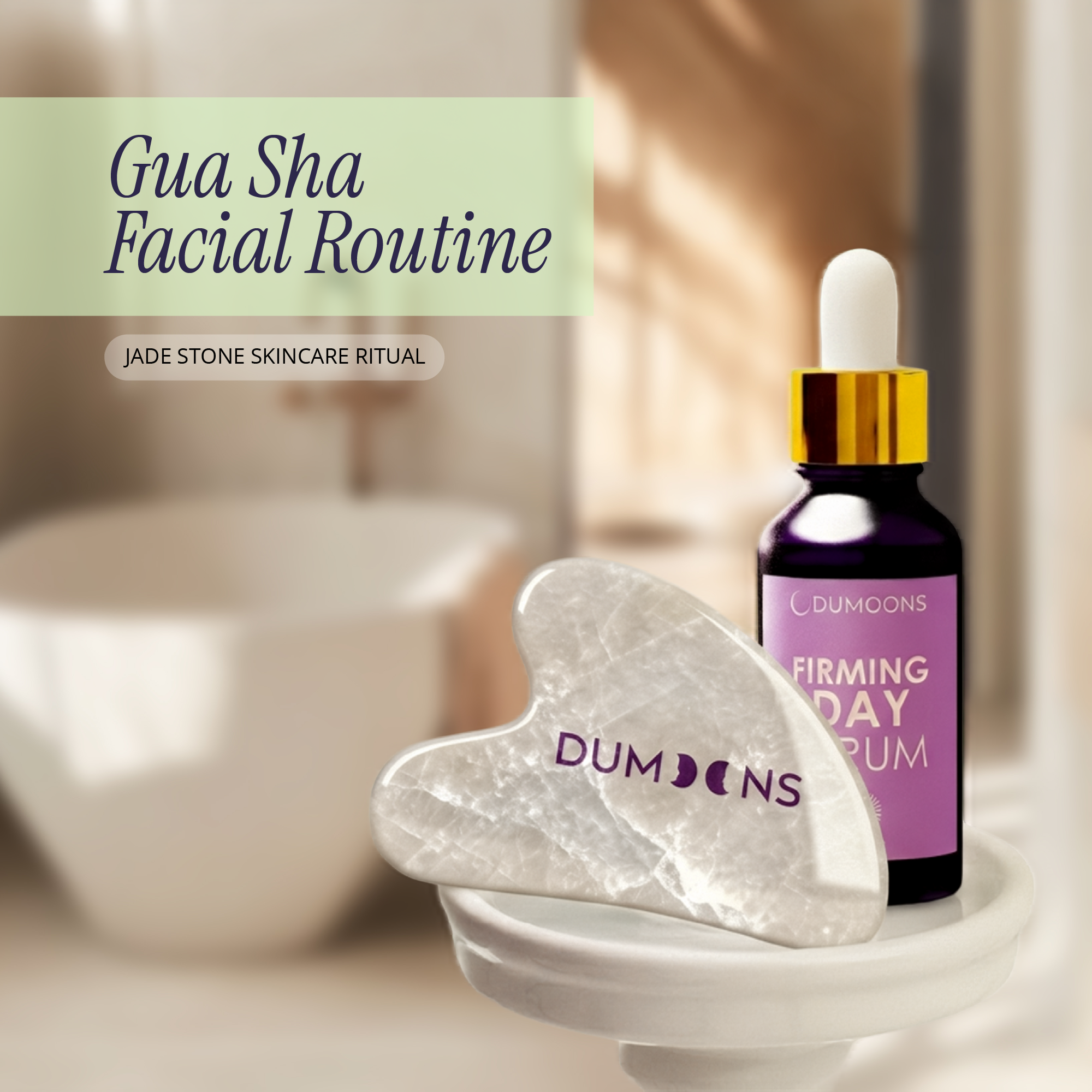 Jade Gua Sha Facial Tool – Depuffing, Sculpting & Lymphatic Drainage